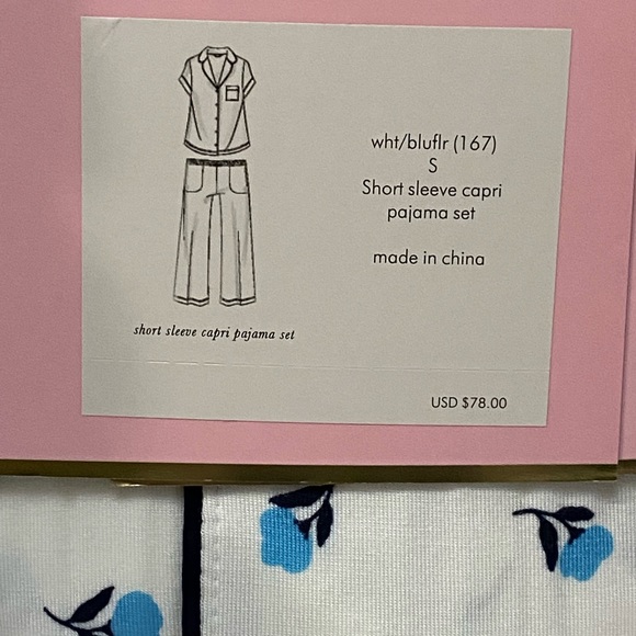 Kate Spade dainty bloom short sleeve pajama set - Picture 4 of 6